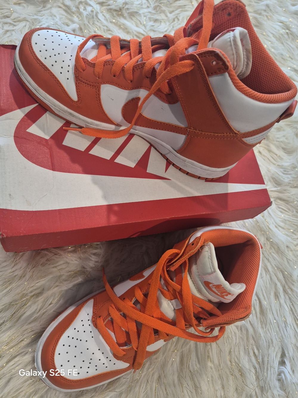 Nike Women’s High-Top Sneakers - Orange and White